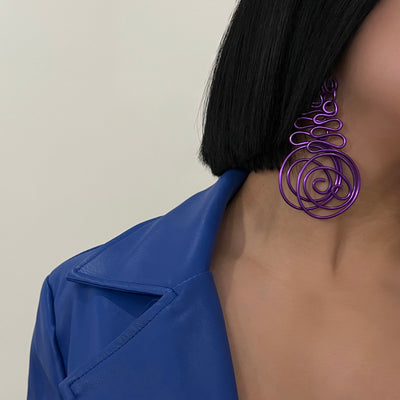 The Purple Abstract Earring
