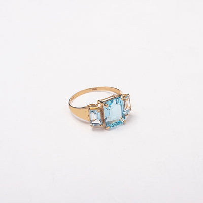 New Baby Blue 10K Solid Gold Ring - BERNA PECI JEWELRY