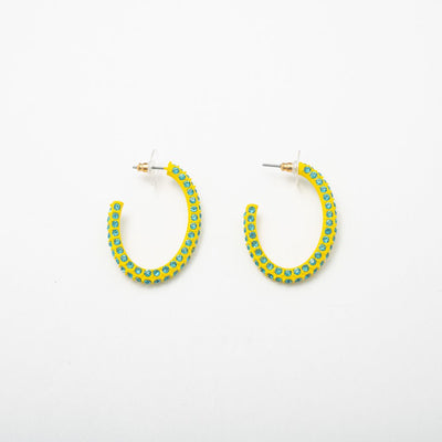 Yellow Polkadot Hoops - BERNA PECI JEWELRY