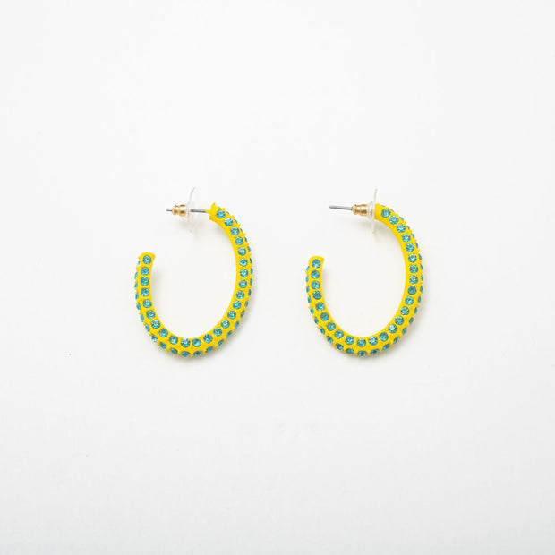 Yellow Polkadot Hoops - BERNA PECI JEWELRY