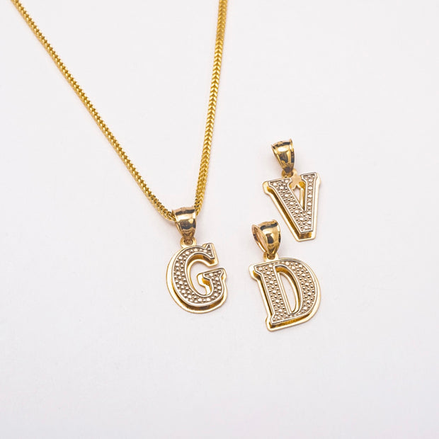 New 3D Varsity 10K Solid Gold Initial Necklace - BERNA PECI JEWELRY