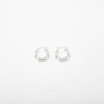 Mini Silver Bamboo Hoops - BERNA PECI JEWELRY