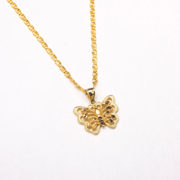 New Butterfly 10K Solid Gold Necklace - BERNA PECI JEWELRY