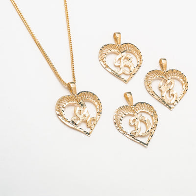 Heart You 10K Solid Gold Initial Necklace - BERNA PECI JEWELRY