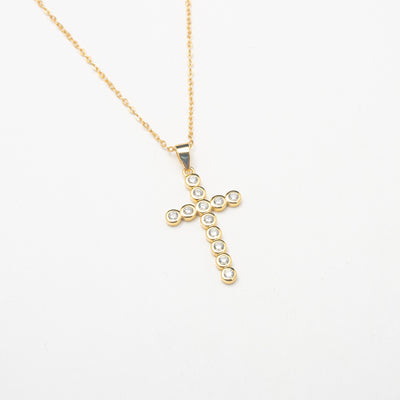 The Gold Circular Cross Neckalace - BERNA PECI JEWELRY