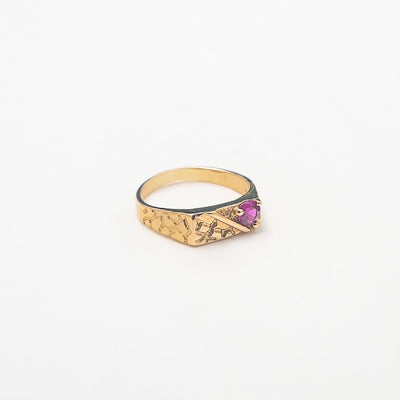 Pink 10K Solid Gold Ring - BERNA PECI JEWELRY