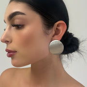 The Solid Chrome Circular Earrings - BERNA PECI JEWELRY