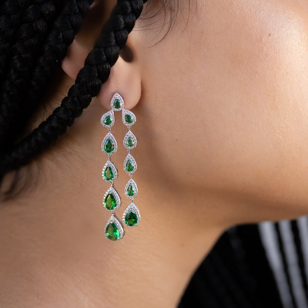 The Emerald Teardrop Crystal Earrings