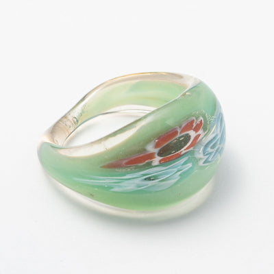 Minty Floral Glass Ring - BERNA PECI JEWELRY
