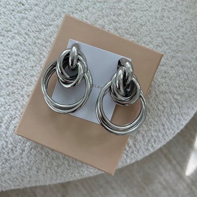 The Large Chrome Rope Earrings - BERNA PECI JEWELRY