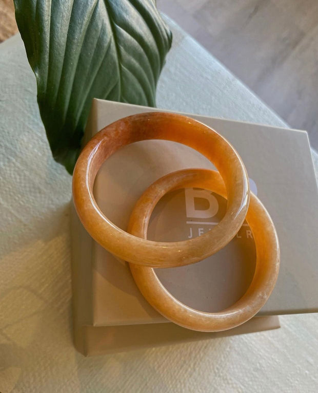 Rare Aventurine Peach Bangle - BERNA PECI JEWELRY