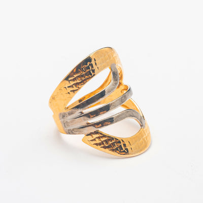 Vintage Silver Gold Abstract Ring - BERNA PECI JEWELRY