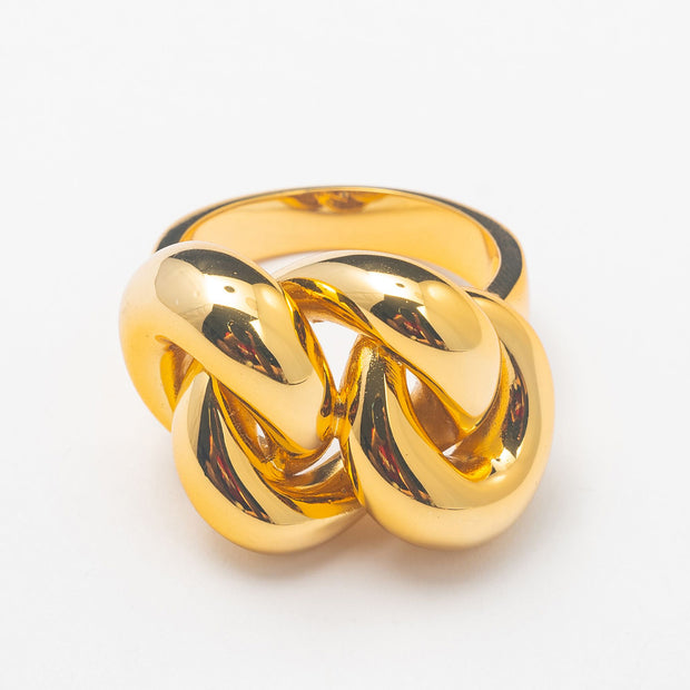 Large Solid Gold Knot Ring - BERNA PECI JEWELRY